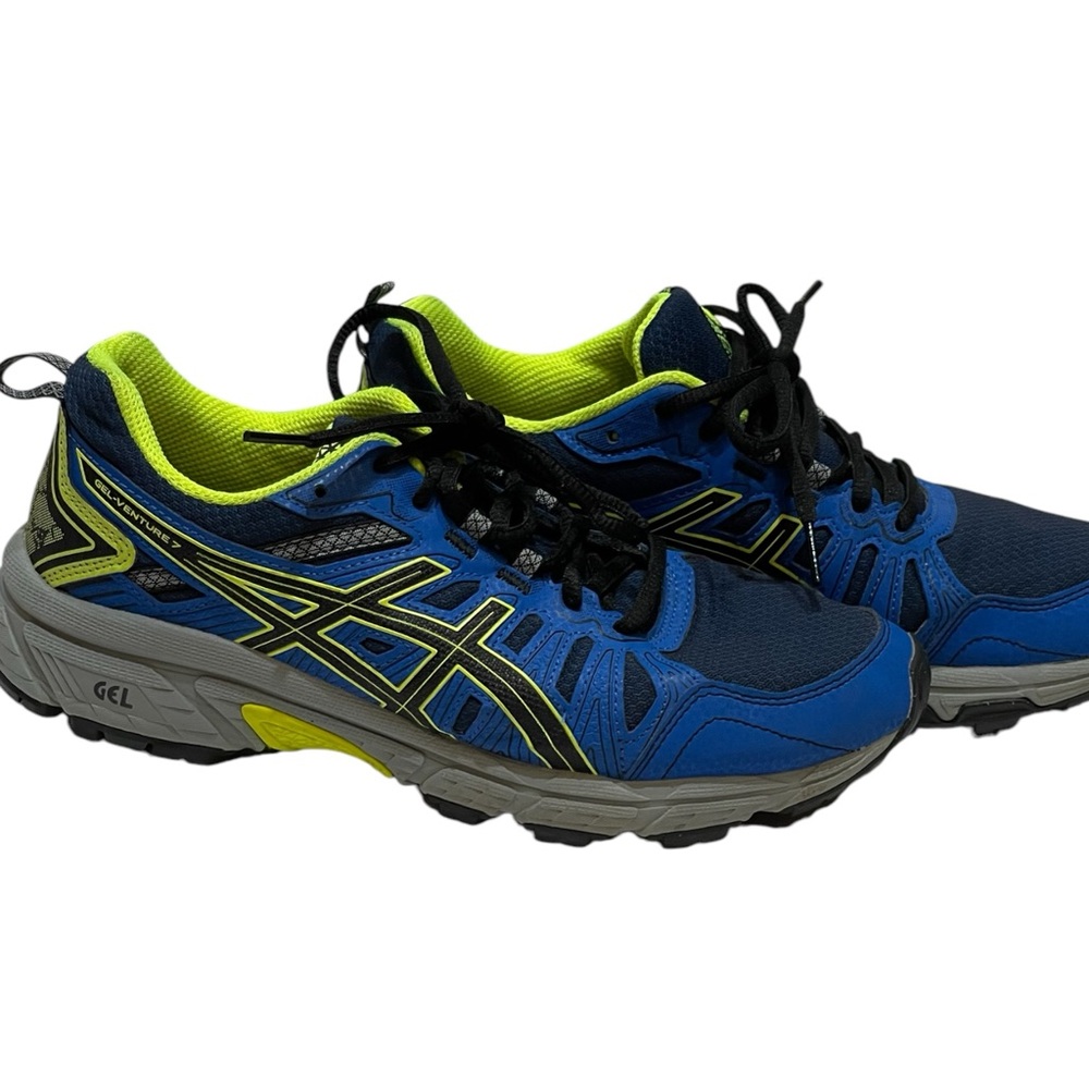 ASICS KIDS GEL-VENTURE  BLUE & YELLOW RUNNING SHOES SZ 6.5 - Picture 6 of 10
